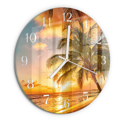 Glas wanduhr Sonnenuntergang