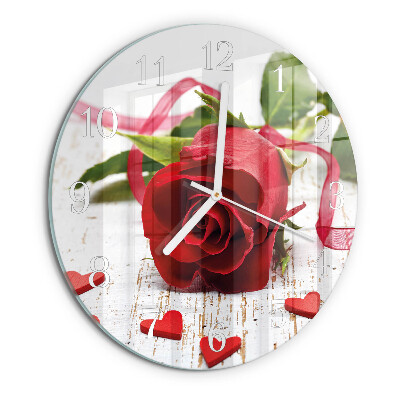 Glas wanduhr Rose