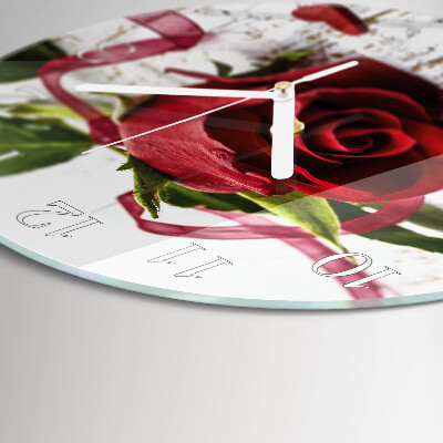 Glas wanduhr Rose