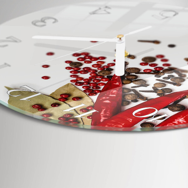 Glas wanduhr Rote Paprika