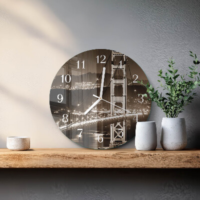 Glas wanduhr Brücke