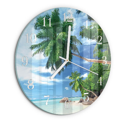 Glas wanduhr Palmen