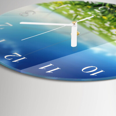 Glas wanduhr Wiese