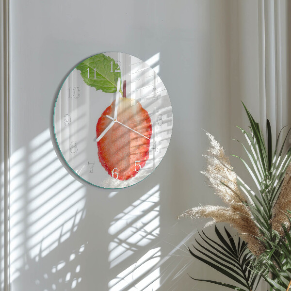 Glas wanduhr Erdbeere