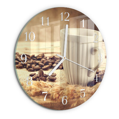 Glas wanduhr Kaffee