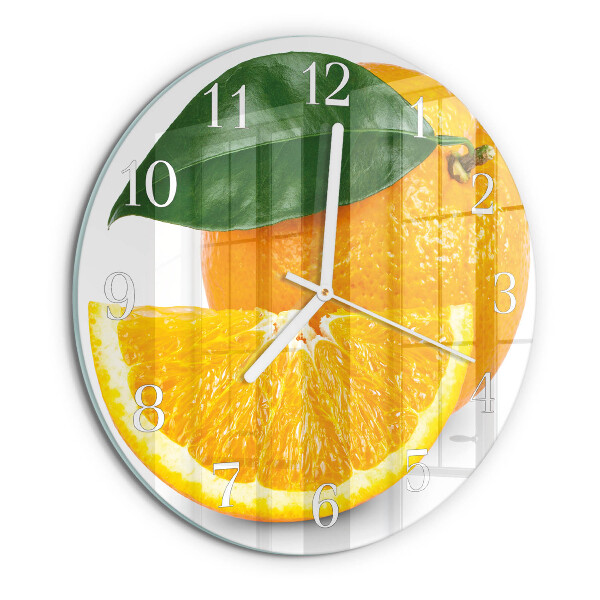 Glas wanduhr Orangen