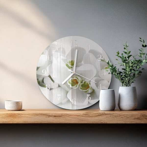 Glas wanduhr Blumen