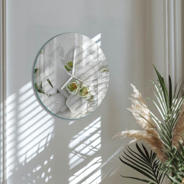 Glas wanduhr Blumen