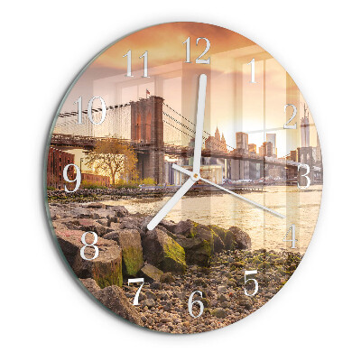 Glas wanduhr Stadt der Brücken
