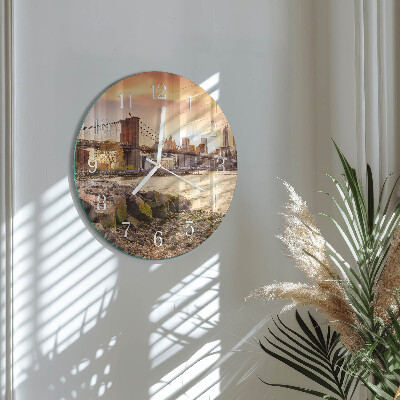 Glas wanduhr Stadt der Brücken