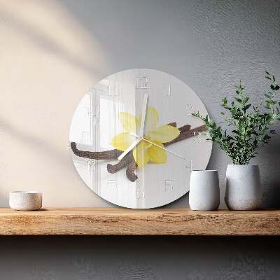 Glas wanduhr Vanilleorchidee