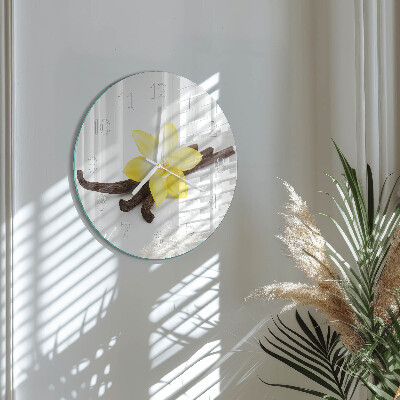 Glas wanduhr Vanilleorchidee