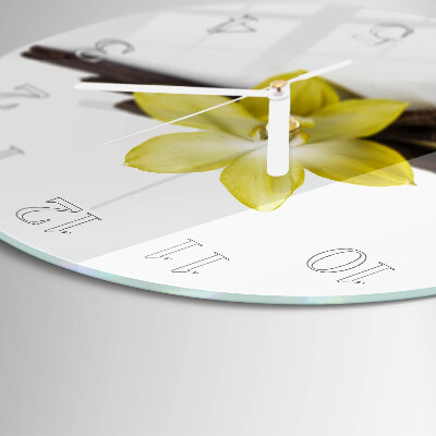 Glas wanduhr Vanilleorchidee