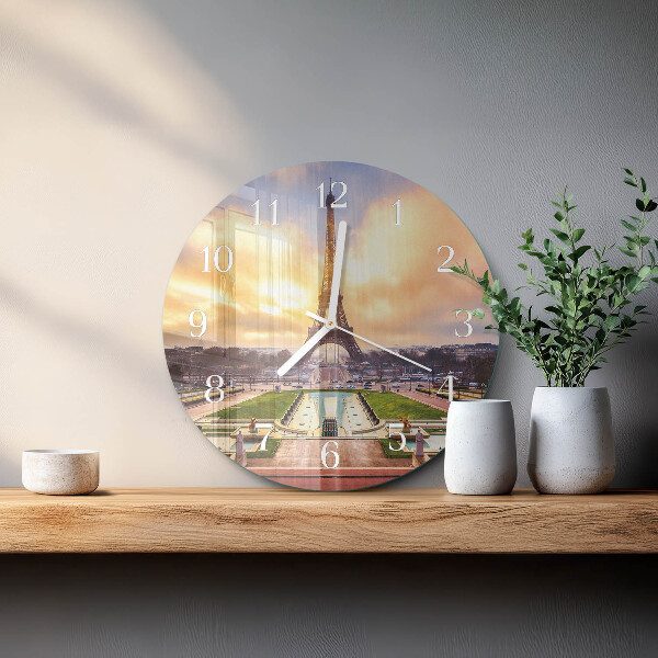 Glas wanduhr Eiffelturm