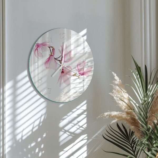 Glas wanduhr Magnolie