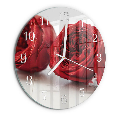Glas wanduhr Blumen