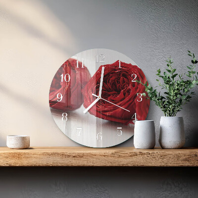 Glas wanduhr Blumen