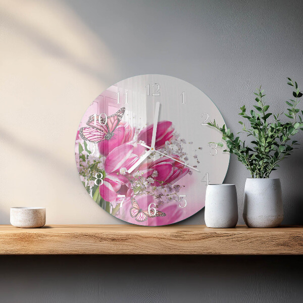 Glas wanduhr Schmetterling
