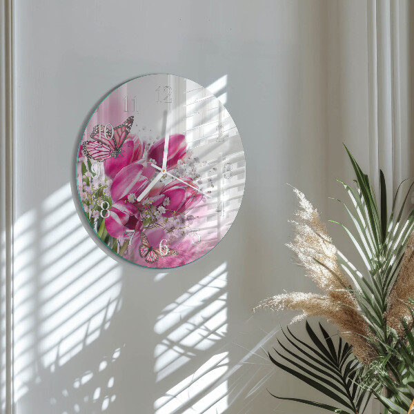 Glas wanduhr Schmetterling