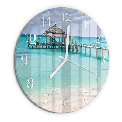 Glas wanduhr Strand
