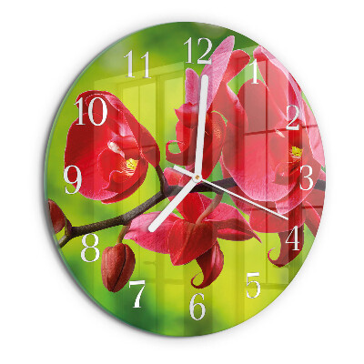 Glas wanduhr Orchidee