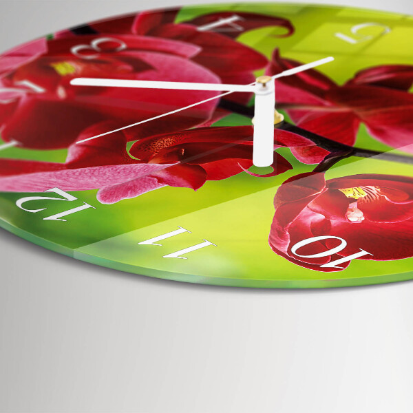 Glas wanduhr Orchidee