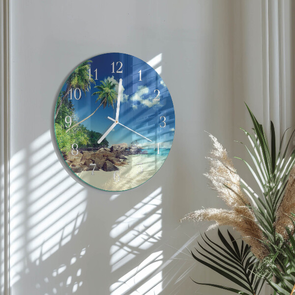 Glas wanduhr Palm Beach