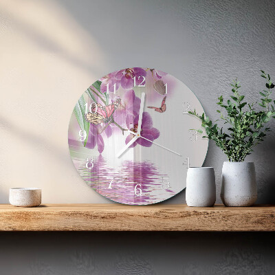 Glas wanduhr Schmetterlinge