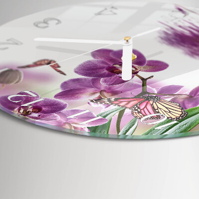 Glas wanduhr Schmetterlinge