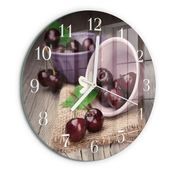 Glas wanduhr Burgunderkirschen