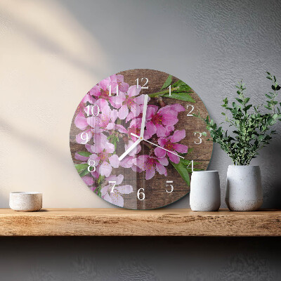 Glas wanduhr Blumen