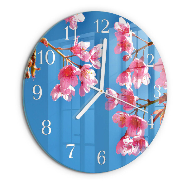 Glas wanduhr Blumen