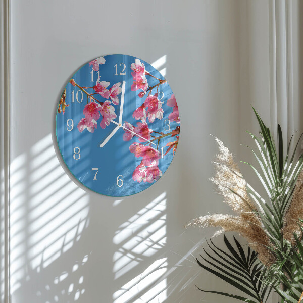 Glas wanduhr Blumen