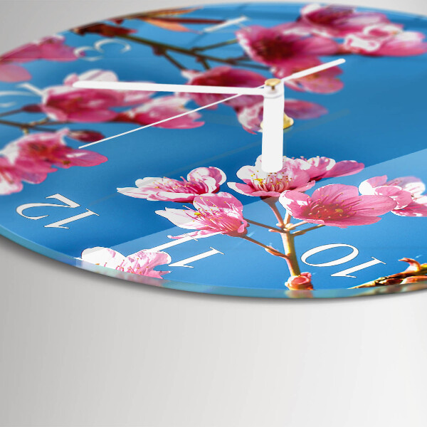 Glas wanduhr Blumen