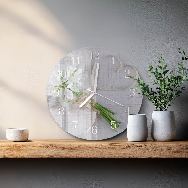 Glas wanduhr Blumenstrauß