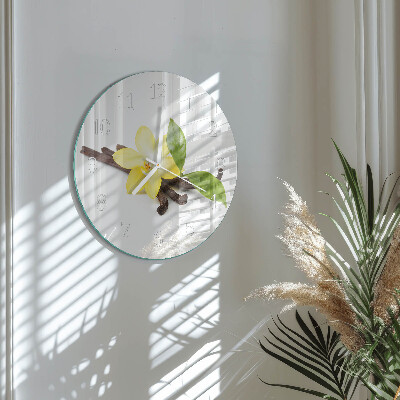 Glas wanduhr Vanilleorchidee