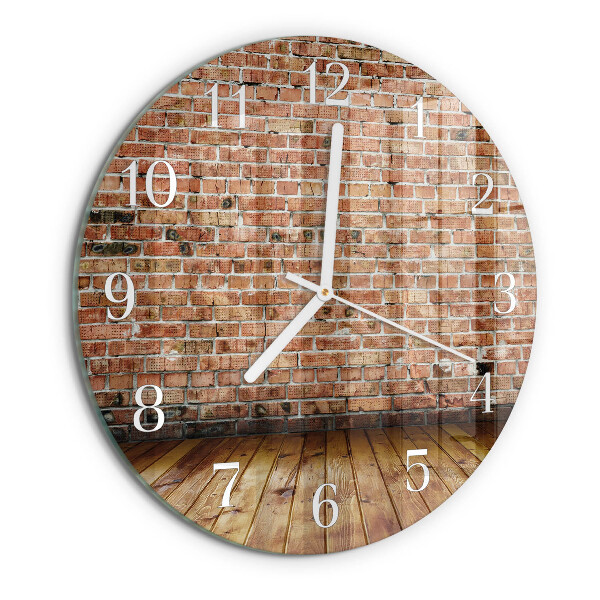 Glas wanduhr Ziegel