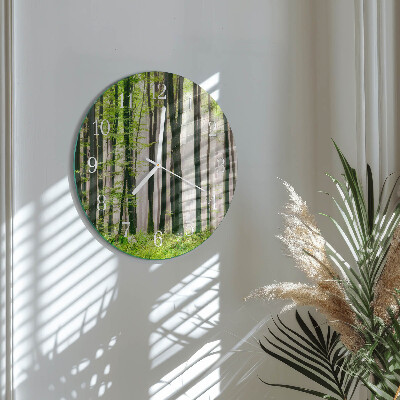 Glas wanduhr Wald