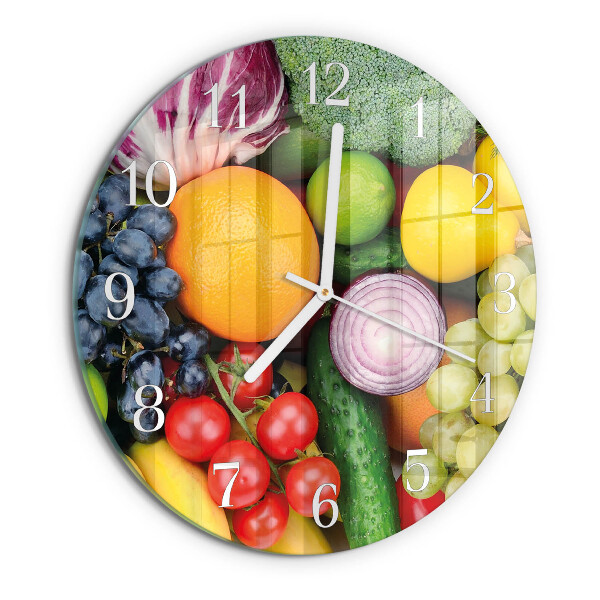 Glas wanduhr Obst und Gemüse