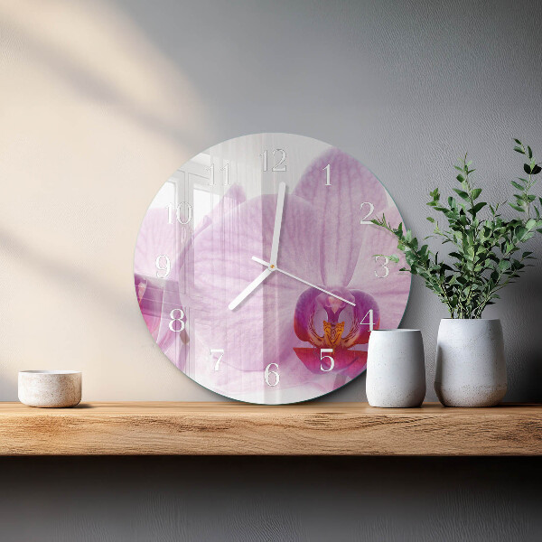 Glas wanduhr Orchidee