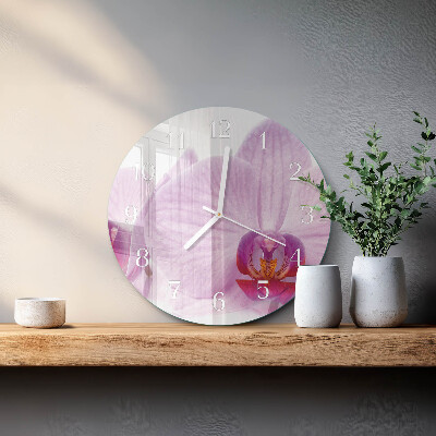 Glas wanduhr Orchidee