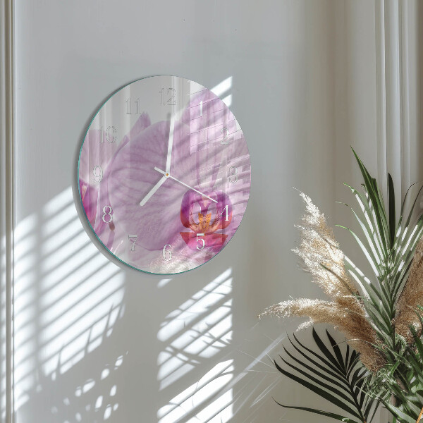 Glas wanduhr Orchidee