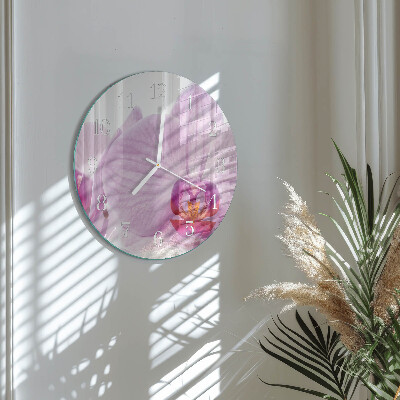 Glas wanduhr Orchidee