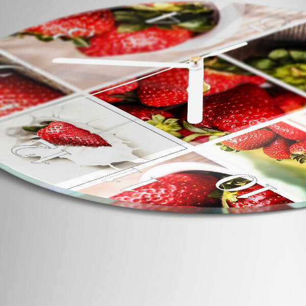 Glas wanduhr Erdbeeren