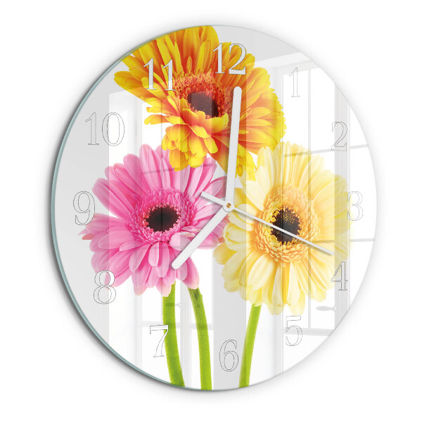 Glas wanduhr Blumen