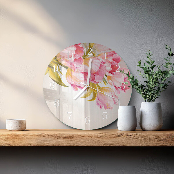 Glas wanduhr Aquarelle