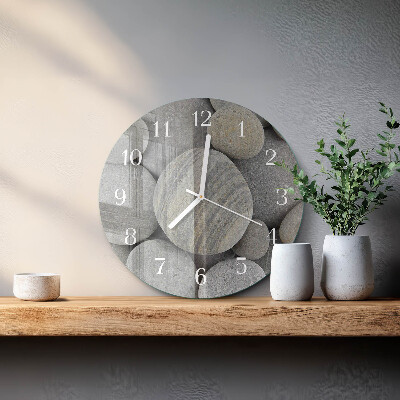 Glas wanduhr Steine
