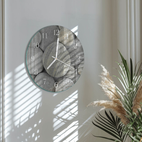 Glas wanduhr Steine