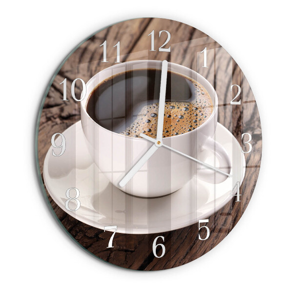 Glas wanduhr Kaffee
