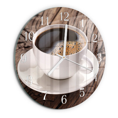 Glas wanduhr Kaffee